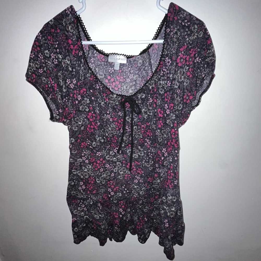 Floral Black and Pink Women's above knee dress
